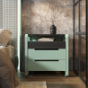 Mesita De Dormitorio Berna En Acabado Verde Salvia y Madera