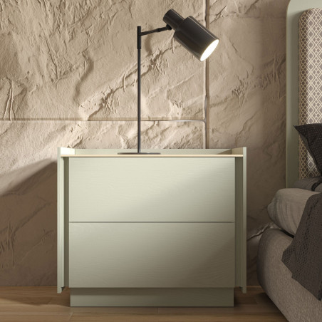Mesita de Noche Praga de Color Claro Fabricada por Muebles Seys