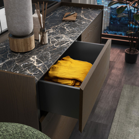 Mueble de Noche con Cajones Amplios de Gran Capacidad de Almacenaje Funcional
