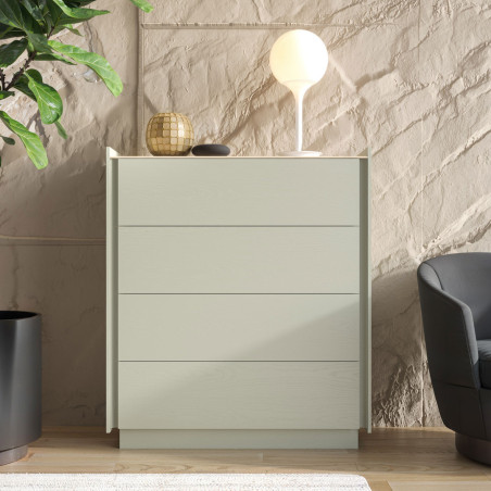 Cómoda de Noche Colección Praga de Estilo Minimalista para Dormitorios Modernos