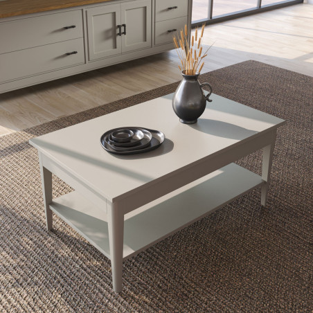 Mesa de Centro Elevable en Blanco Decapé para tu Sala