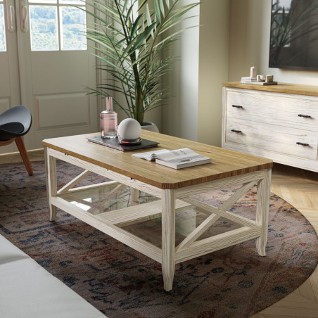 MESA DE CENTRO extensible de MADERA con VARIOS ACABADOS en STOCK