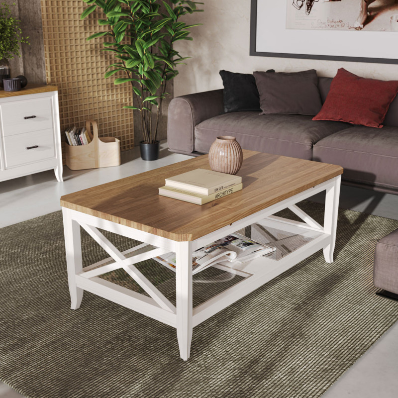 MESA DE CENTRO extensible de MADERA con VARIOS ACABADOS en STOCK