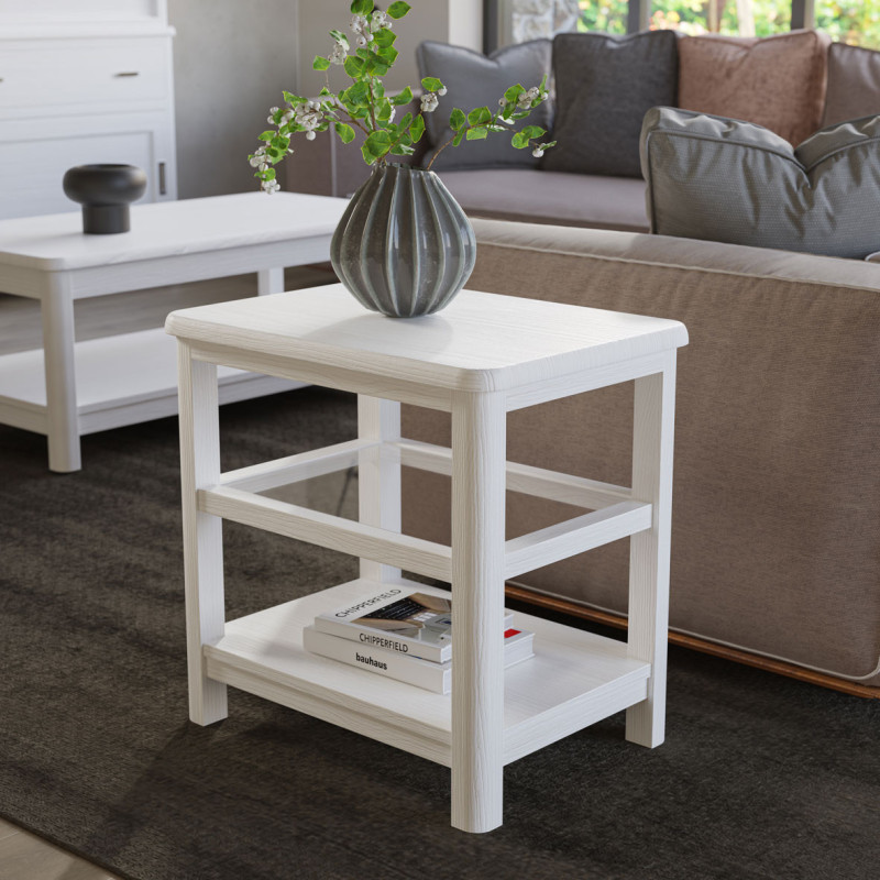 Mesa de Rincón Cerdeña en Blanco Decapé para Salones Clásicos