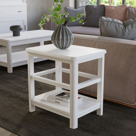 Mesa de Rincón Cerdeña en Blanco Decapé para Salones Clásicos