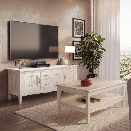 Mesa de Centro Amberes Frente a Mueble de Televisión en el Salón