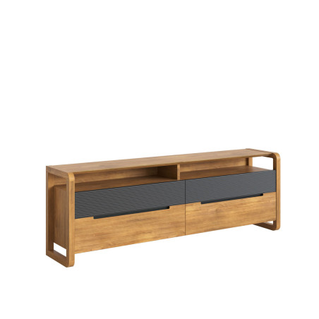 Mesa TV Berna de 183 cm con Diseño Contemporáneo y Frentes Estriados Decorativos