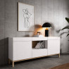 Aparador moderno colección Zoe de 180 cm con patas rectas de madera de 180 cm.