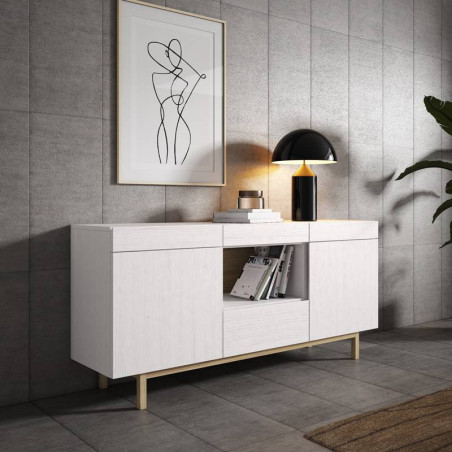 Aparador moderno colección Zoe de 150 cm con patas perfil metálico