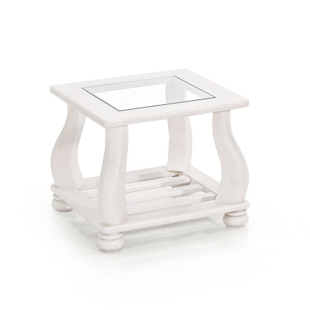 Mesa rincón cuadrada de estilo provenzal.