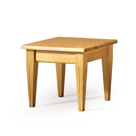 Mesa rincón cuadrada con patas cónicas.