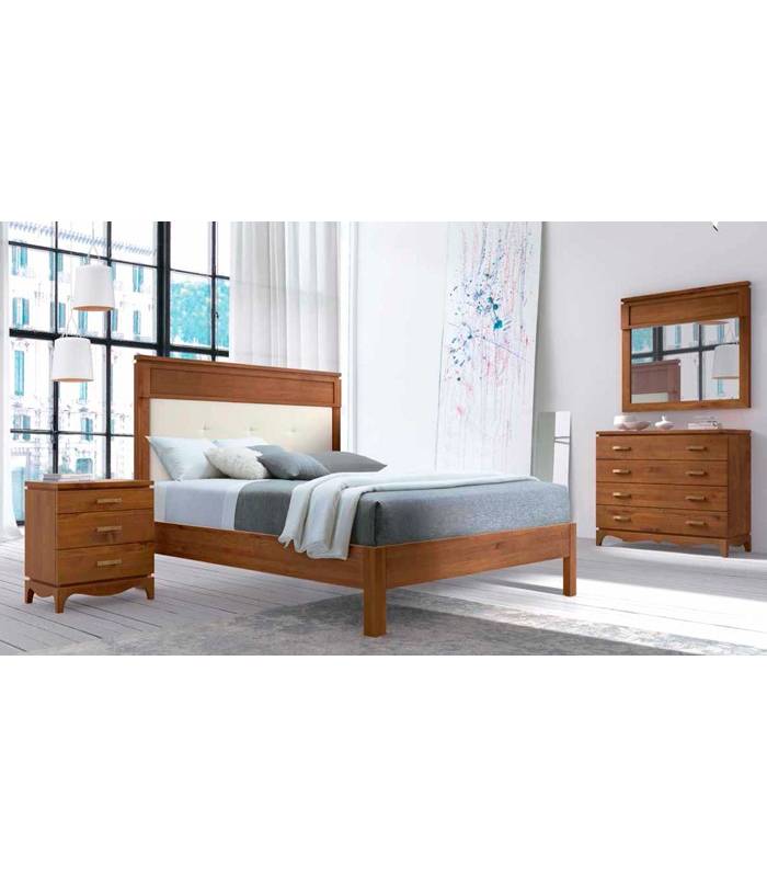 dormitorio matrimonio de nogal de pino macizo estilo contemporáneo