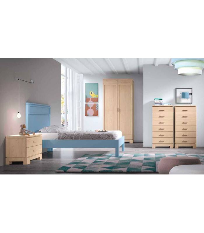 dormitorio juvenil contemporáneo de pino macizo