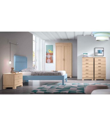 dormitorio juvenil contemporáneo de pino macizo