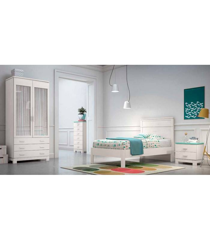 dormitorio juvenil de pino macizo estilo contemporáneo