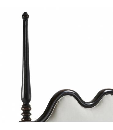 Cama matrimonio en blanco y negro en estilo vintage