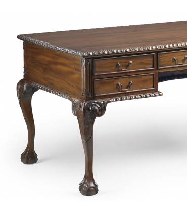 Mesa de estudio grande estilo vintage madera de caoba Moycor