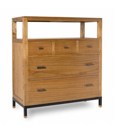Cómoda cerezo madera de teca con cajones estilo colonial