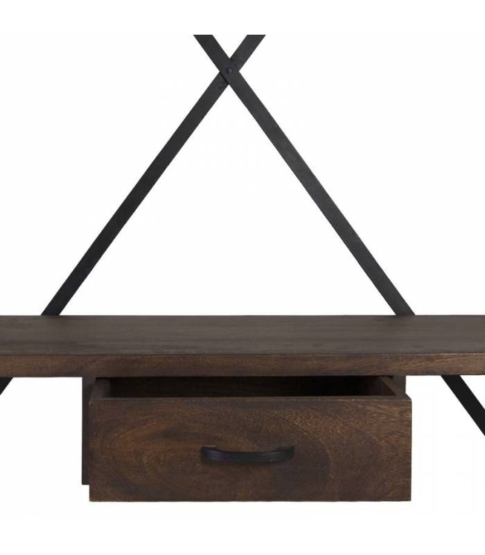 Colgador de hierro y madera de mango