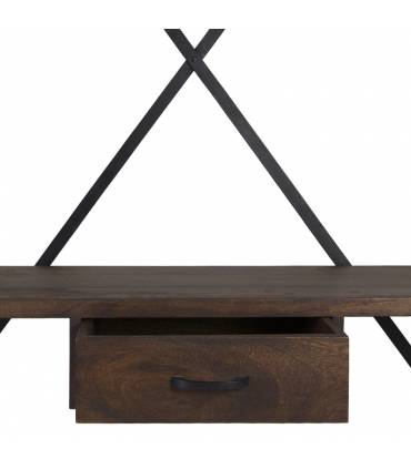 Colgador de hierro y madera de mango