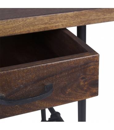 Escritorio en hierro y madera maciza