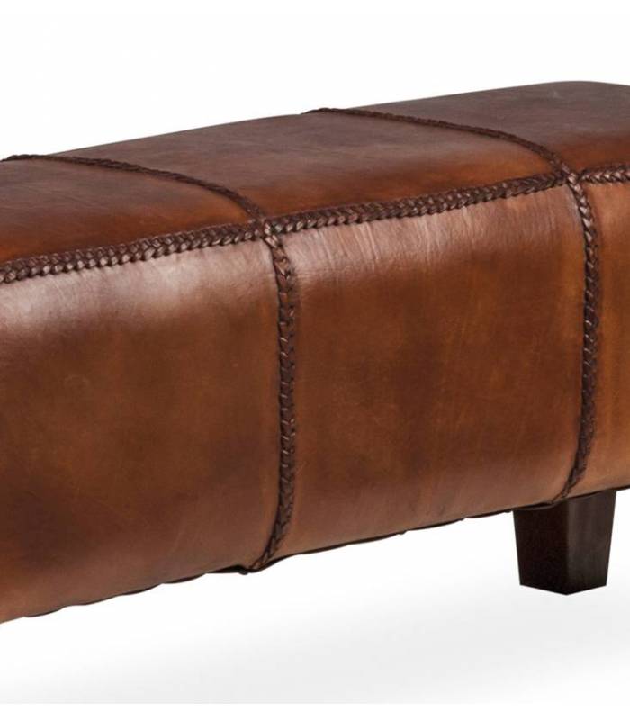 detalle del asiento de cuero de la banqueta