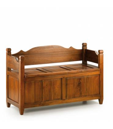 banco baúl combinable con asiento madera