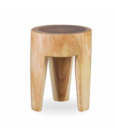 taburete redondo de madera