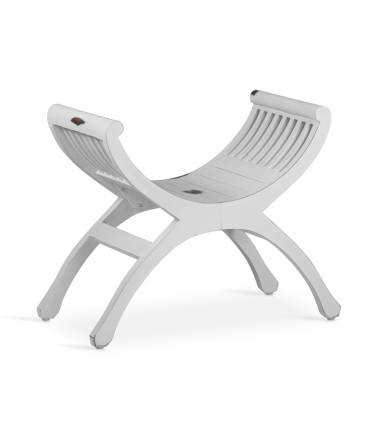 banco madera vintage de 1 plaza color blanco