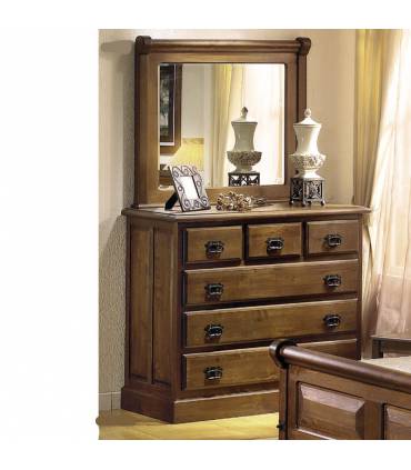 Cómoda de estilo rustico con espejo o sin espejo.