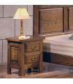 Mesita de noche de estilo rustico, realizada en madera de roble macizo.