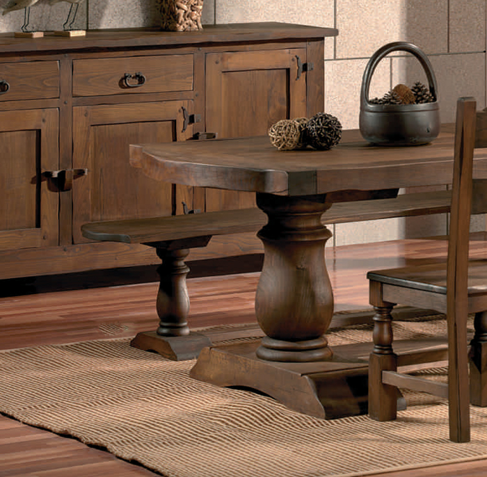 mesa rustica comedor de roble oscuro